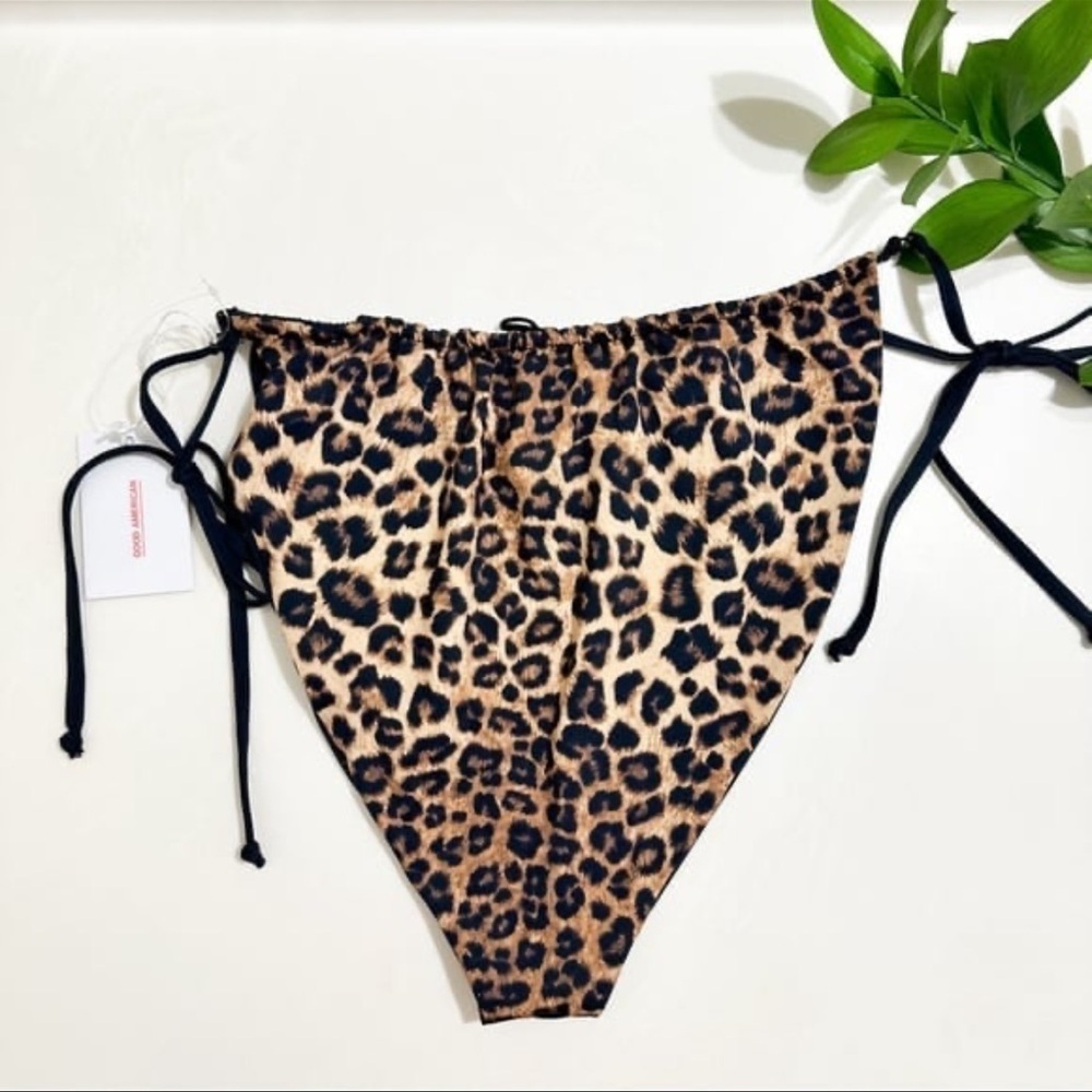 Good American Hi-Hi Tanga Bikini Bottom in Leopard - Picture 8 of 8